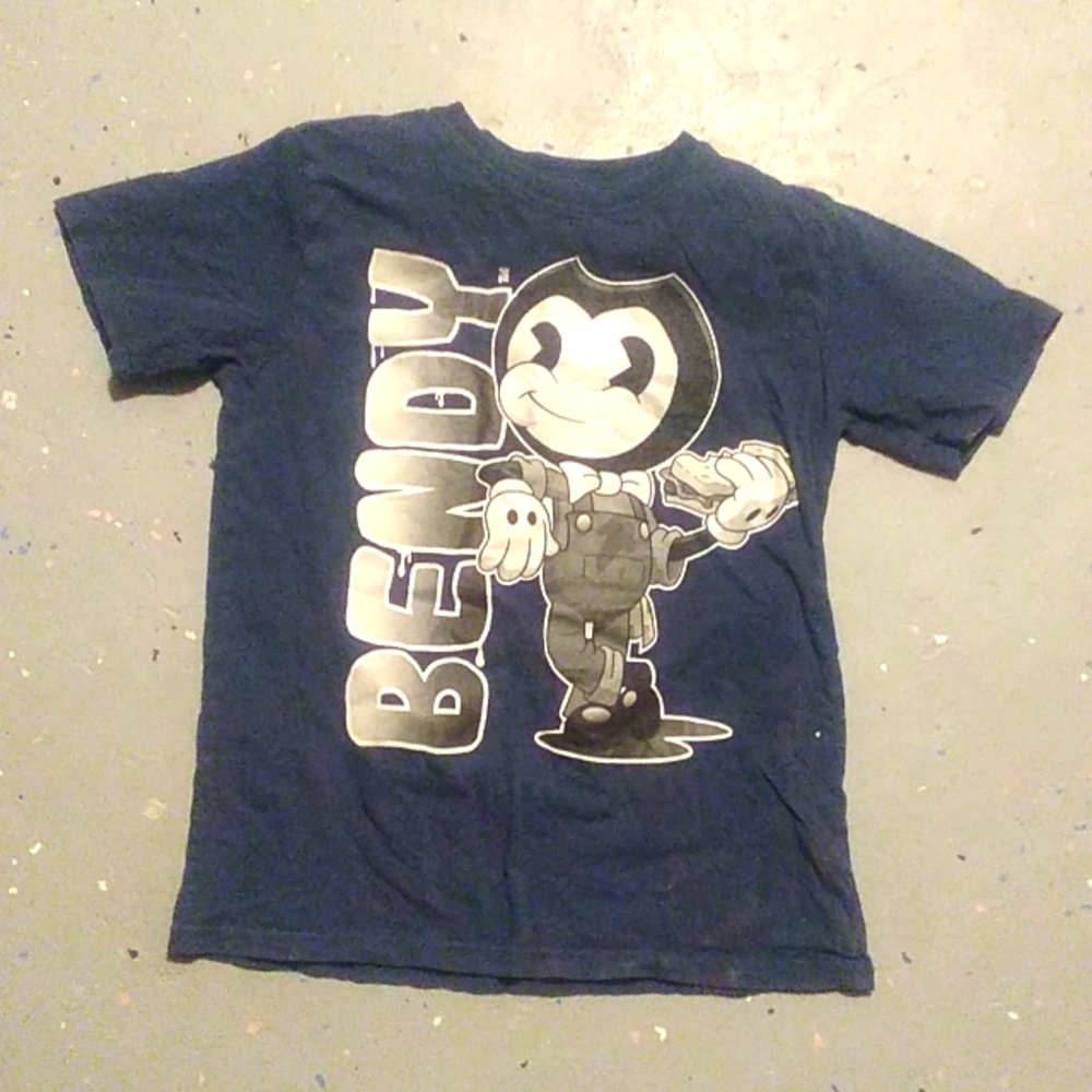 BENDY, t-shirt, kids size Large (10-12), Navy Blue